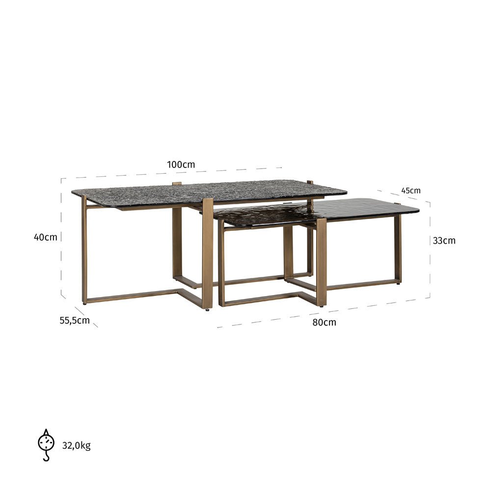 Richmond Interiors Sterling Set of 2 Coffee Table Coffee Table