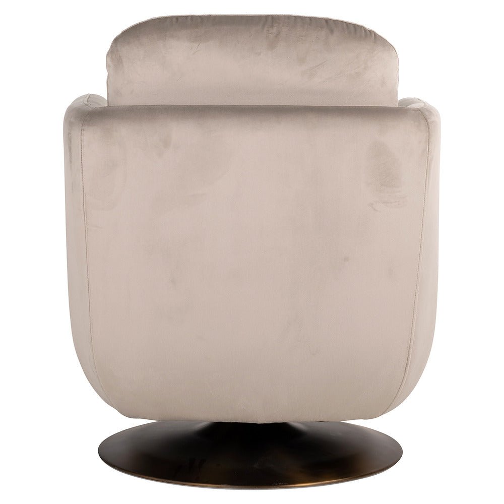 Richmond Interiors Turner Swivel Chair in Khaki Velvet Dining Chair