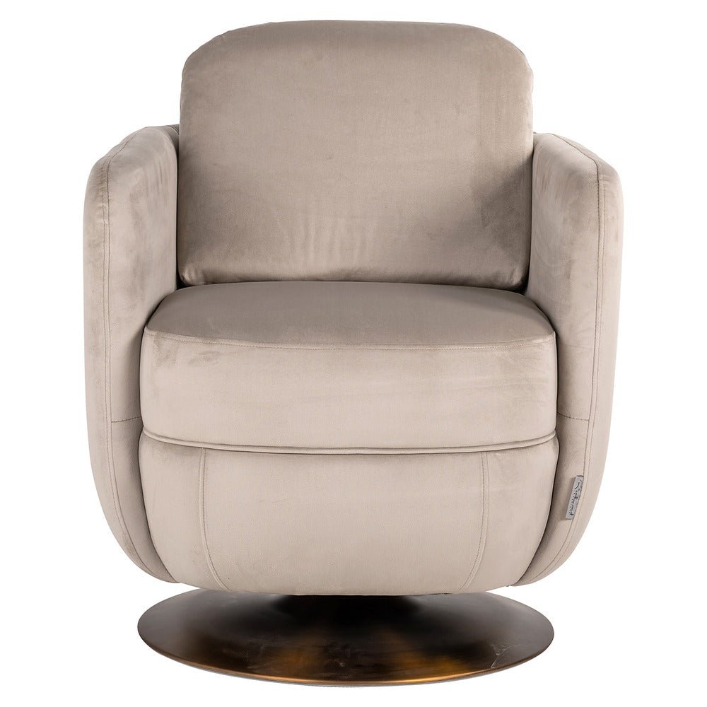 Richmond Interiors Turner Swivel Chair in Khaki Velvet Dining Chair