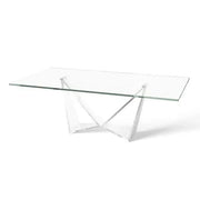Rigel Glass Stainless Steel Coffee Table   Nicholas John Interiors