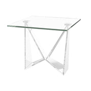Rigel Glass Stainless Steel Side Table