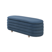 Twenty10 Design Ripple Ottoman in Blue Velvet  Nicholas John Interiors