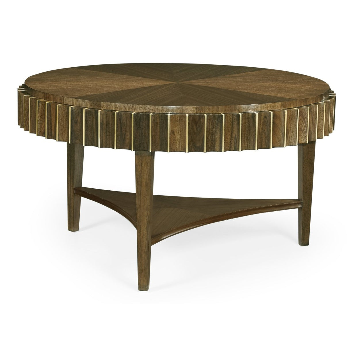 Jonathan Charles Round Coffee Table Reeded