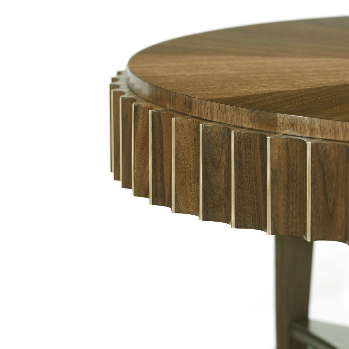 Jonathan Charles Round Coffee Table Reeded