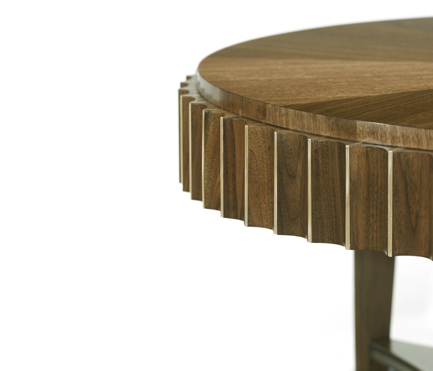 Jonathan Charles Round Coffee Table Reeded