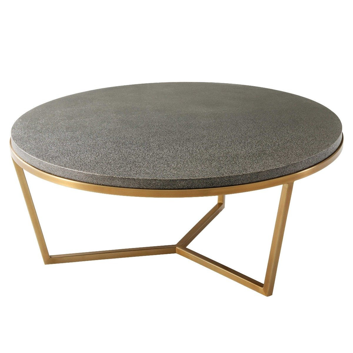 Theodore Alexander Fisher Small Round Coffee Table in Tempest Shagreen