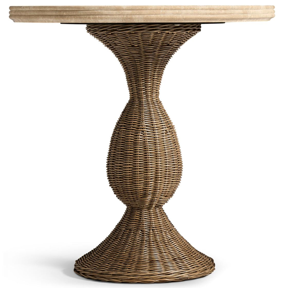 Jonathan Charles Palm Court Round Travertine Side Table