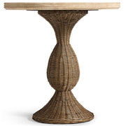 Jonathan Charles Palm Court Round Travertine Side Table