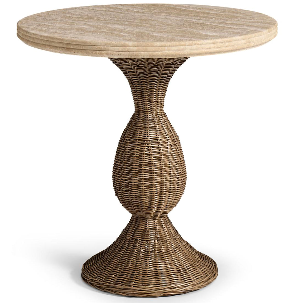 Jonathan Charles Palm Court Round Travertine Side Table