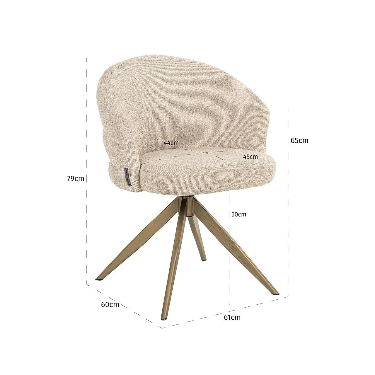 Richmond Interiors Zendaya Swivel Chair in Biscotti  Nicholas John Interiors