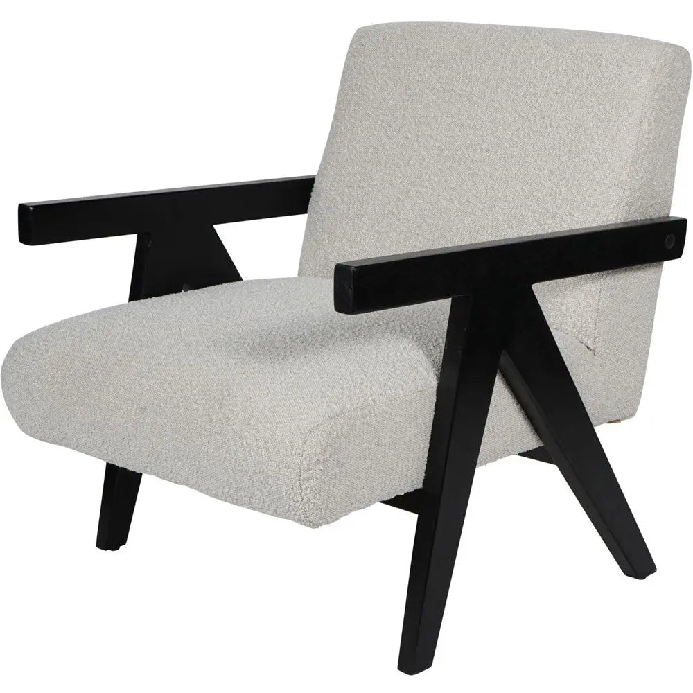 Santiago Wooden Frame Cream Boucle Armchair Nicholas John Interiors Ariese