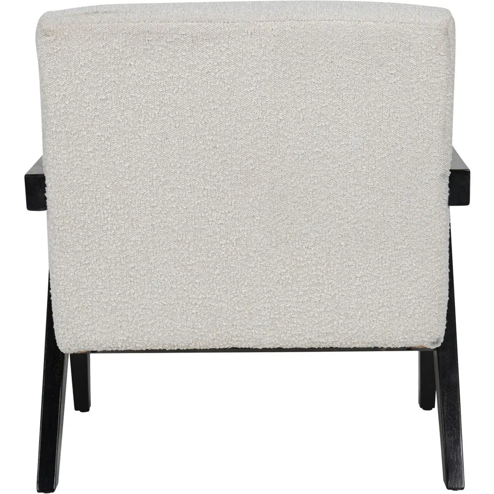 Santiago Wooden Frame Cream Boucle Armchair Nicholas John Interiors Ariese