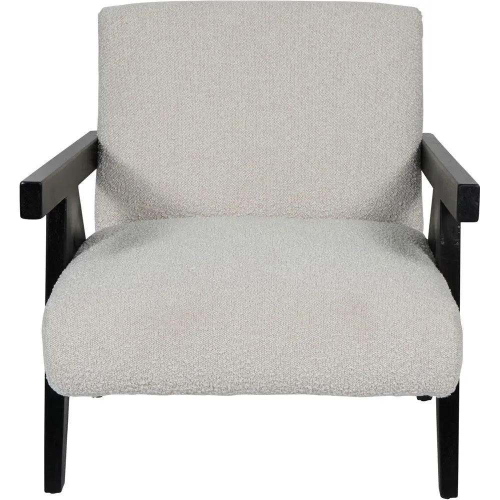 Santiago Wooden Frame Cream Boucle Armchair Nicholas John Interiors Ariese
