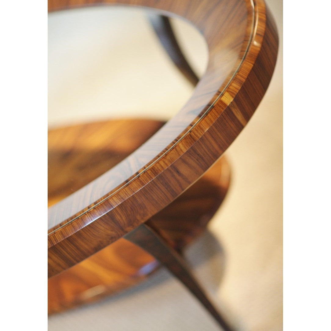 Jonathan Charles Oval Coffee Table Glass Topped High Lustre