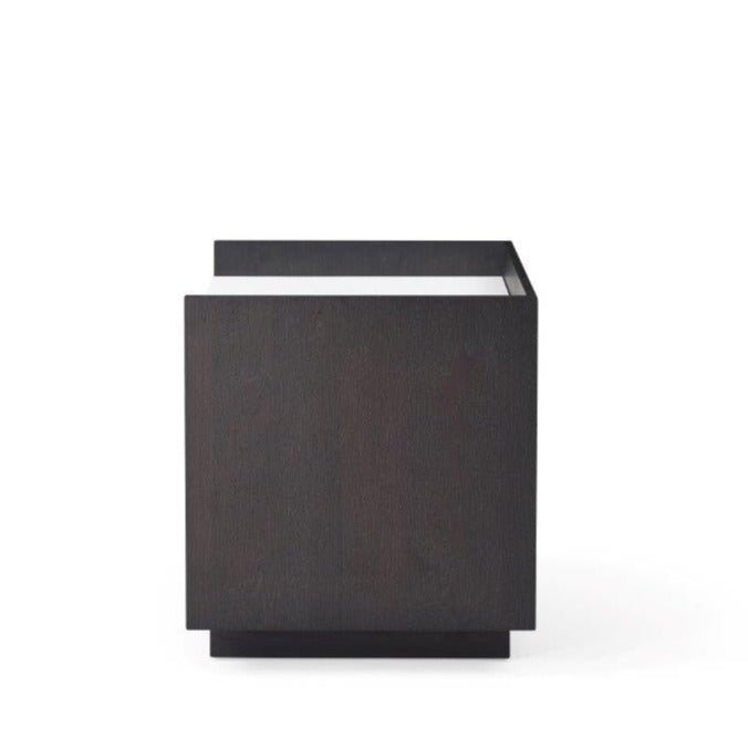 Tommy Franks Saviour Bedside Table - White Marble & Anthracite/Grey Wash Oak