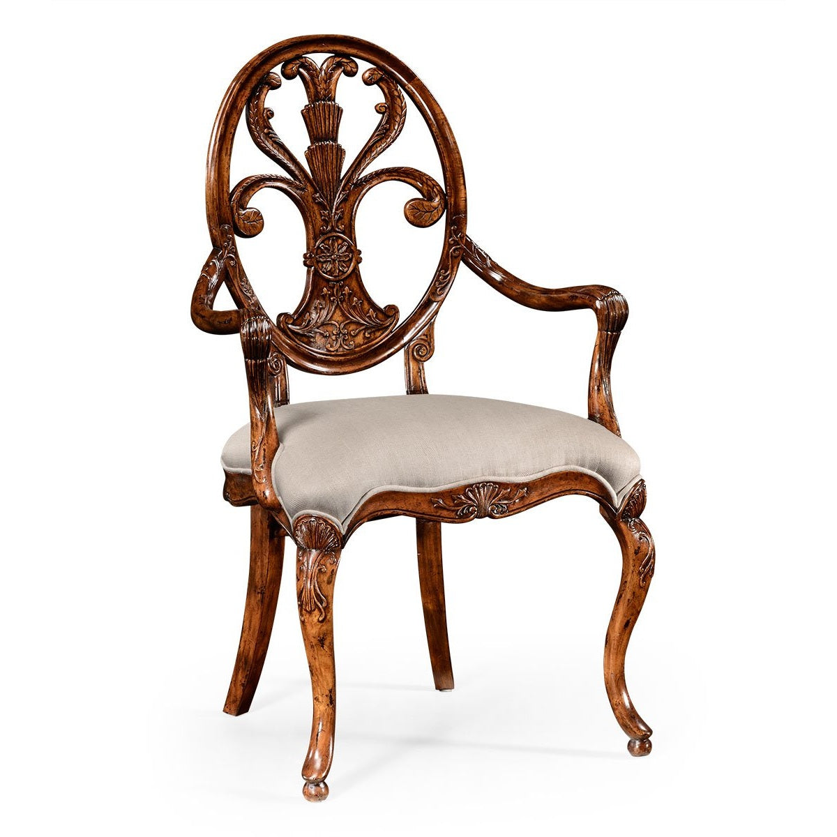 Jonathan Charles Dining Armchair Sheraton in Walnut - Mazo