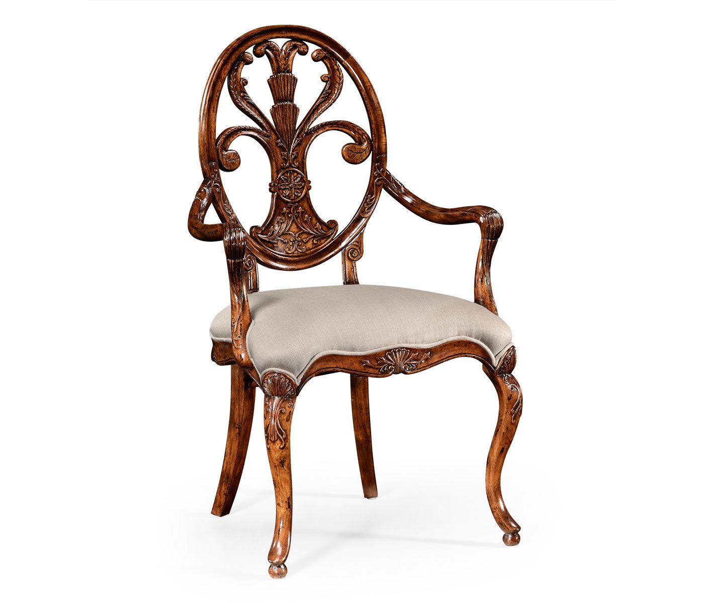 Jonathan Charles Dining Armchair Sheraton in Walnut - Mazo