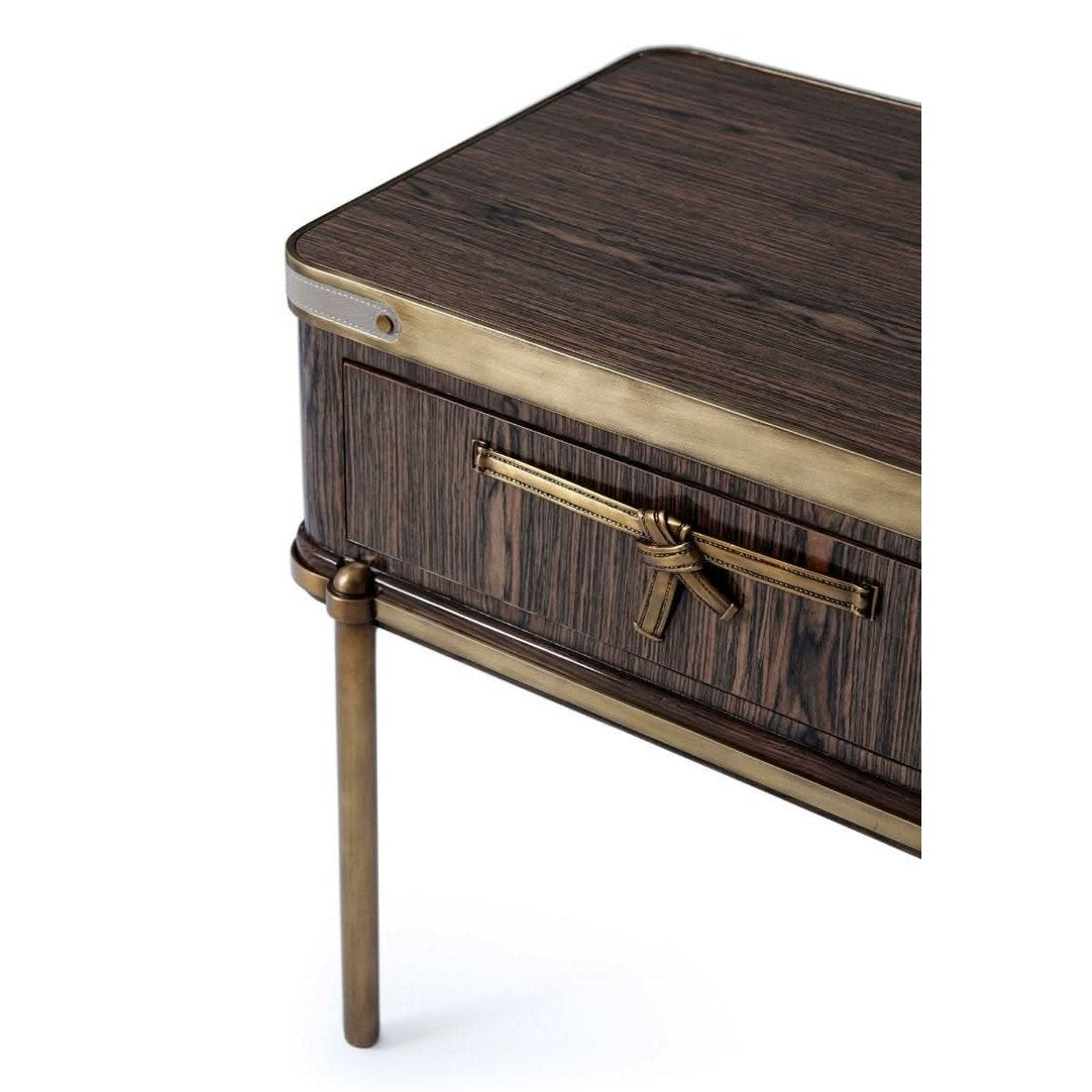 Theodore Alexander Iconic Bedside Table in Veneer   Nicholas John Interiors