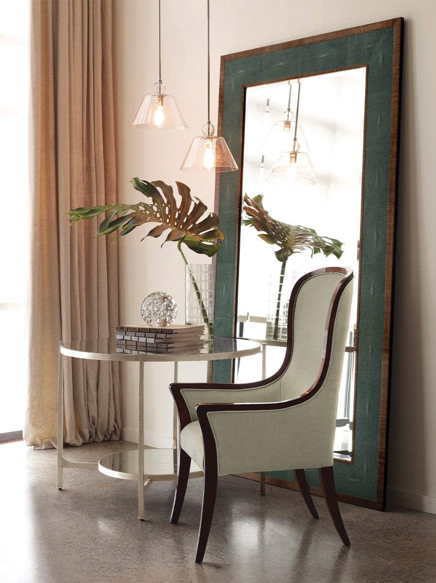 Jonathan Charles Floor Mirror in Anthracite Shagreen