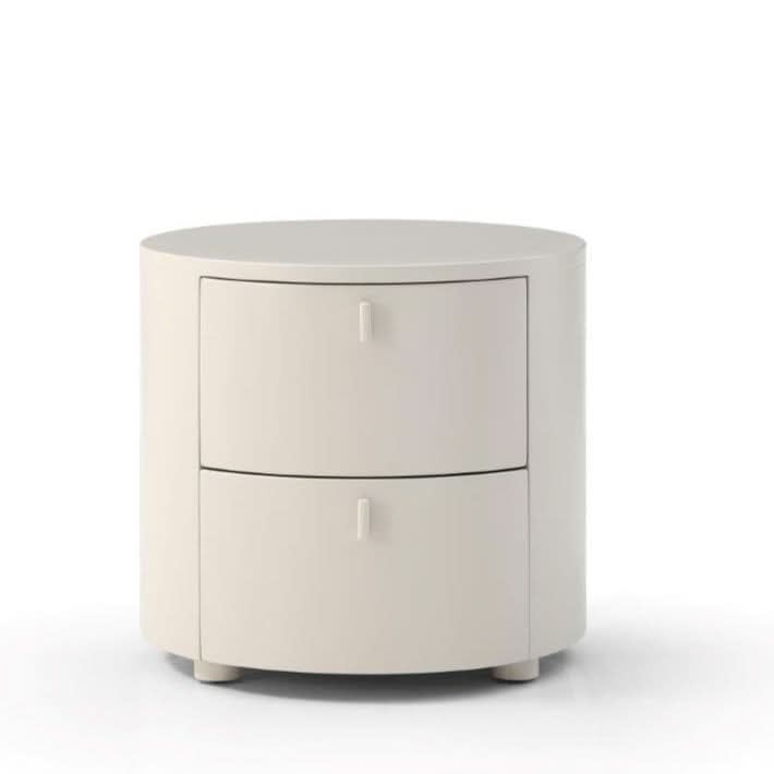 Tommy Franks Sims Bedside Table - Matte Beige   Nicholas John Interiors
