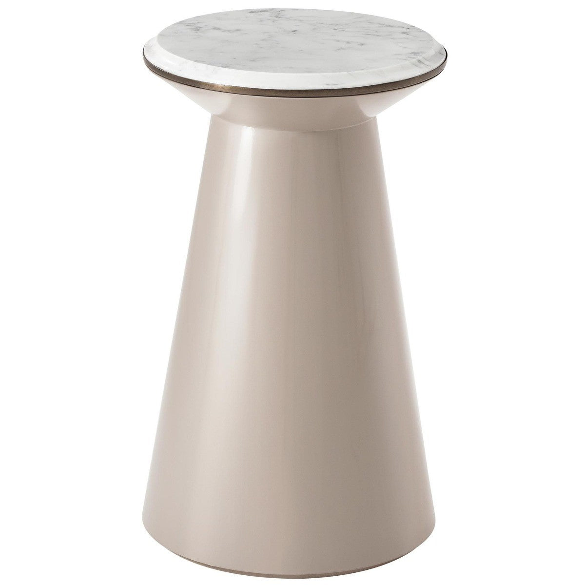 Theodore Alexander Table Contour Side in Taupe and Pearl - Small