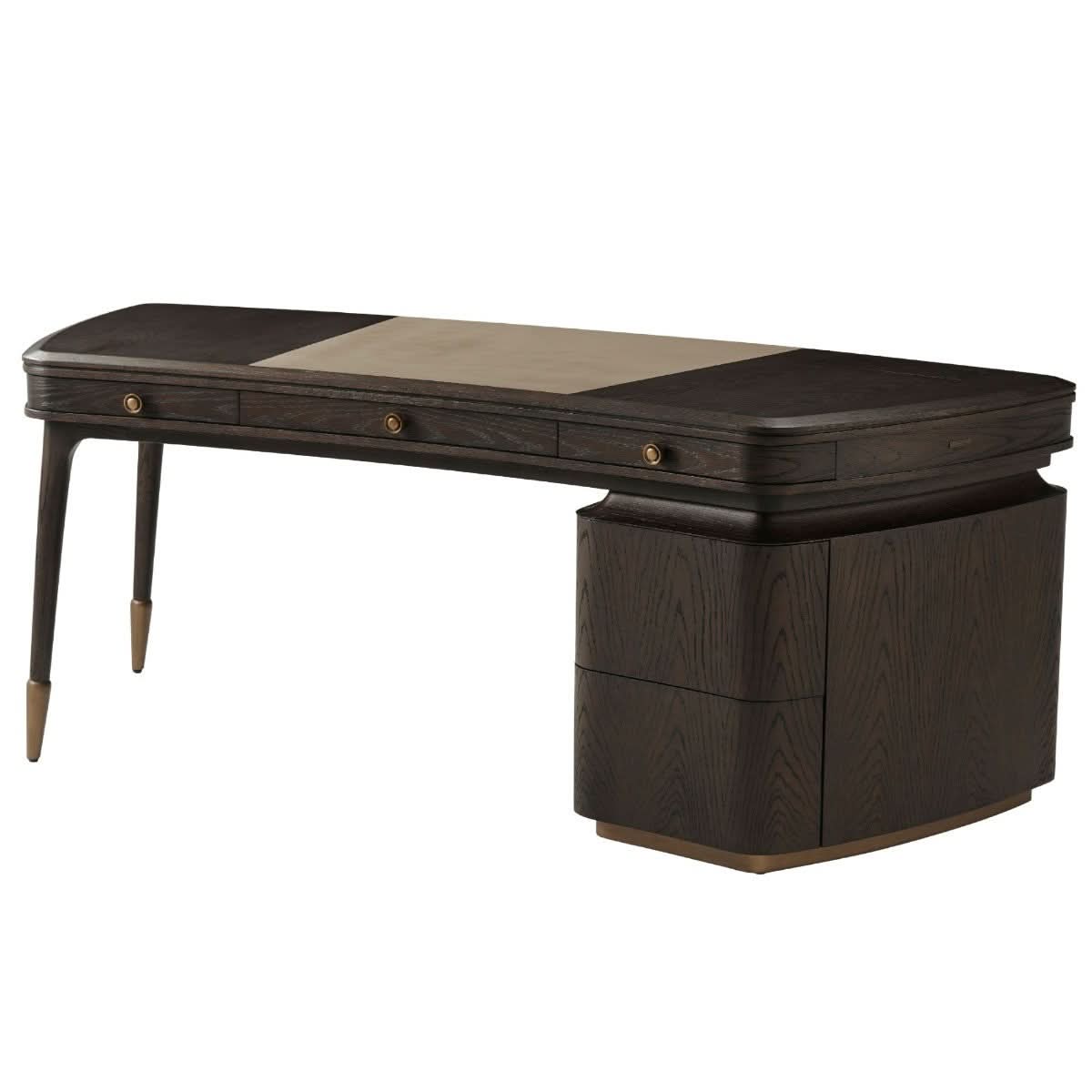Theodore Alexander Legacy Pedestal Desk   Nicholas John Interiors