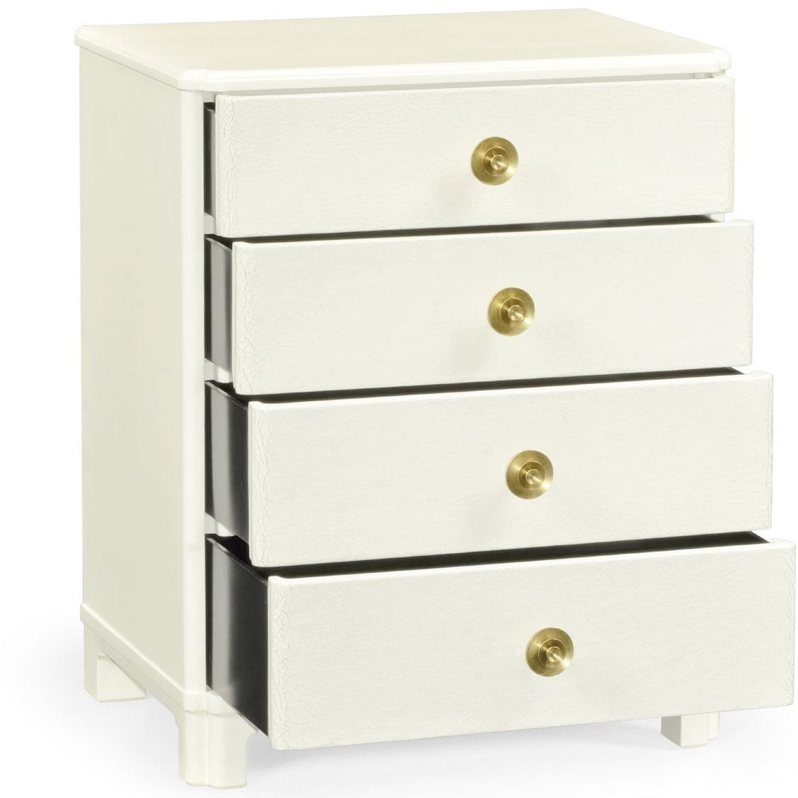 Jonathan Charles Small Chest of Four Drawers Crackle Ceramic Lacquer