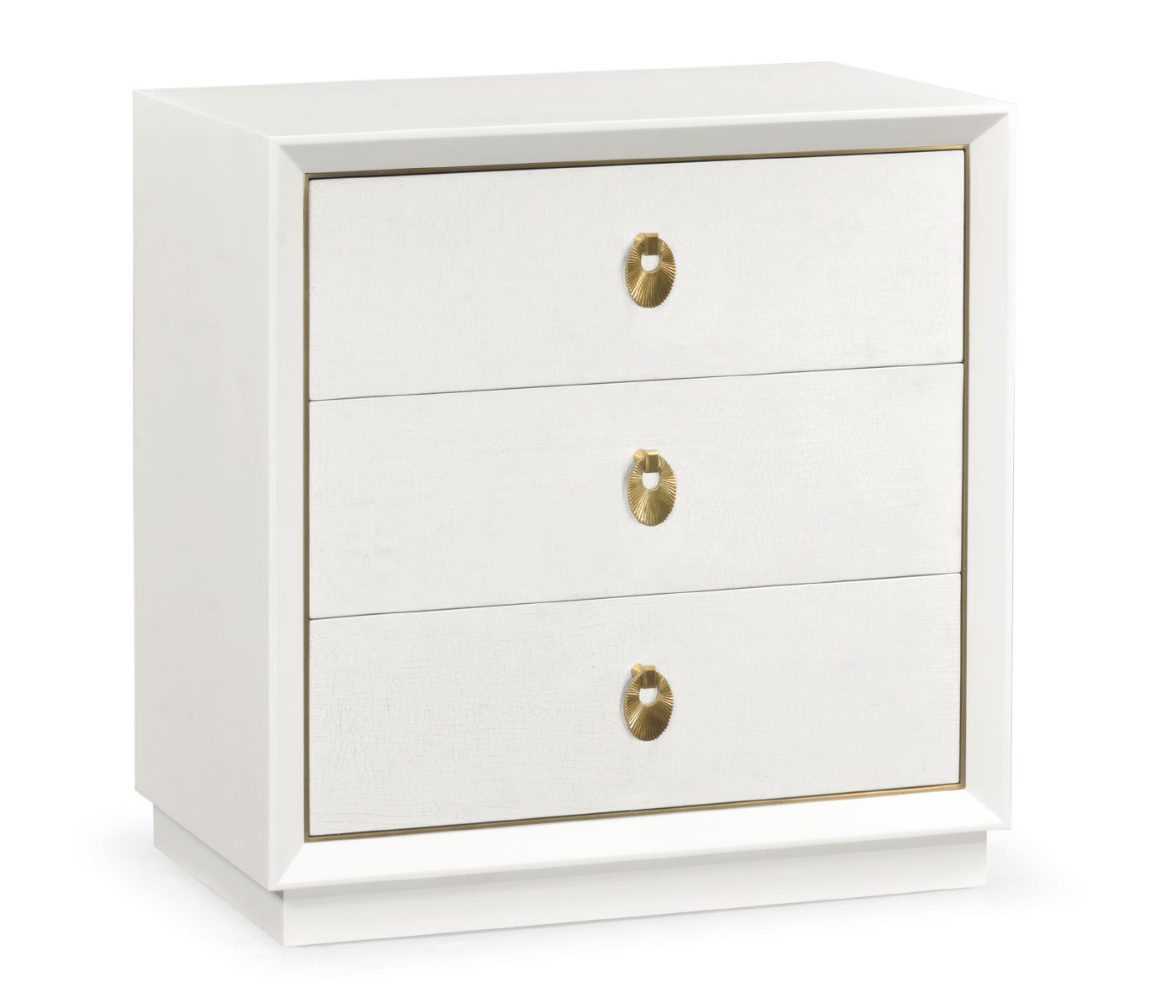 Jonathan Charles Small Chest of Three Drawers Crackle Ceramic Lacquer