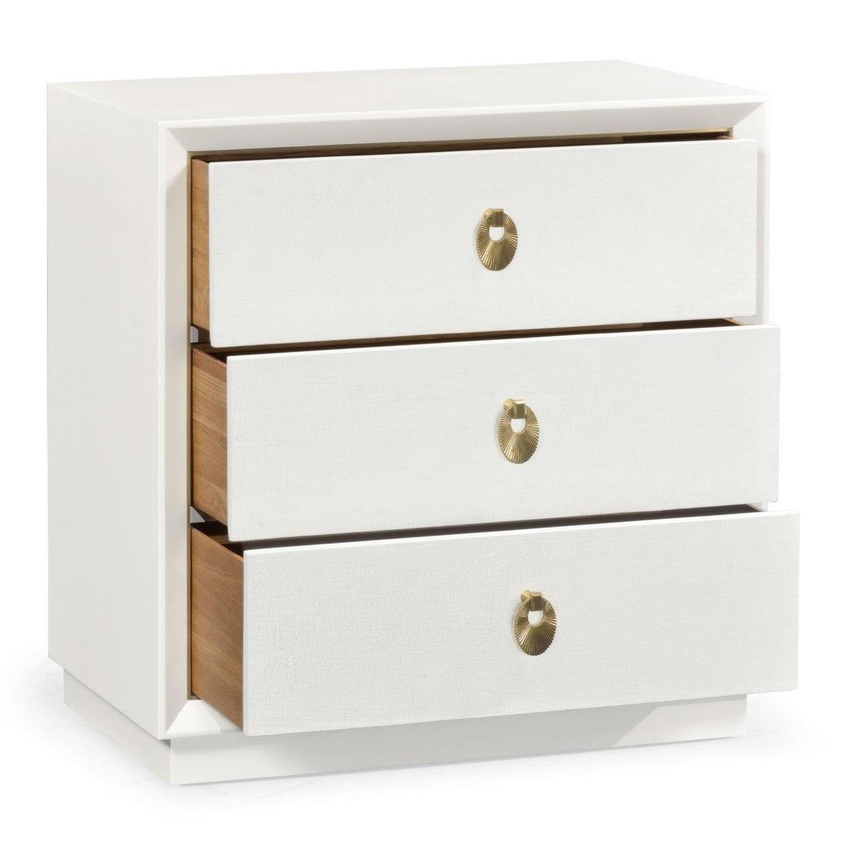 Jonathan Charles Small Chest of Three Drawers Crackle Ceramic Lacquer