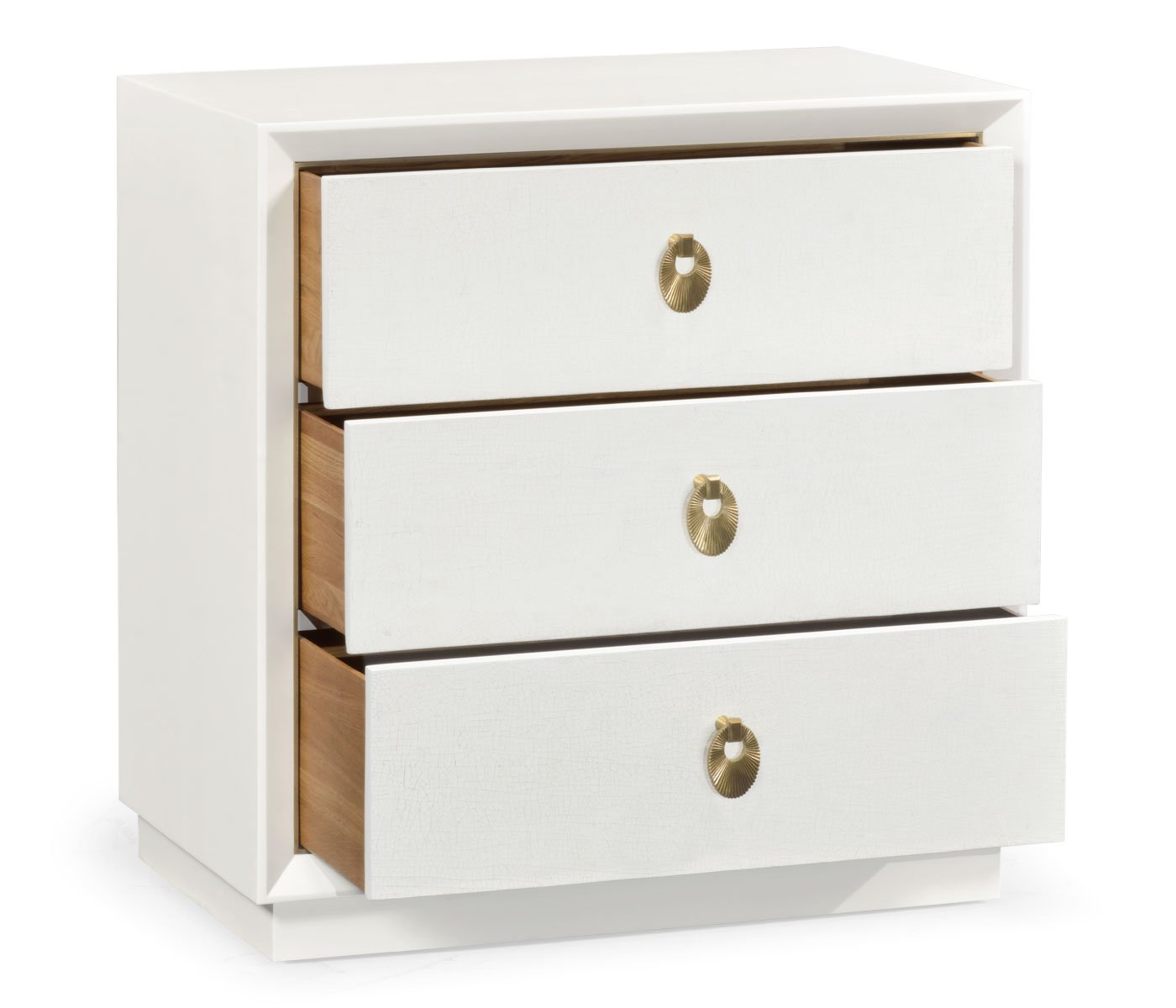 Jonathan Charles Small Chest of Three Drawers Crackle Ceramic Lacquer