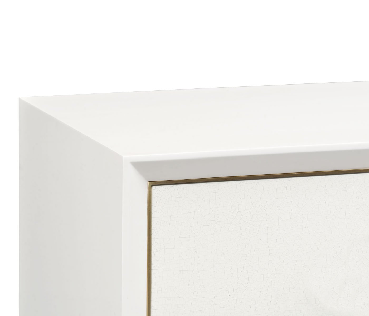 Jonathan Charles Small Chest of Three Drawers Crackle Ceramic Lacquer