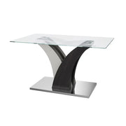 Solange Glass Dining Table Grey Base - 160cm