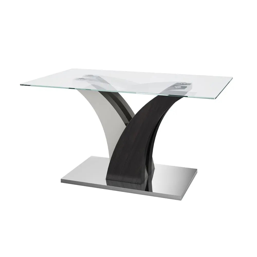 Solange Glass Dining Table Grey Base - 160cm