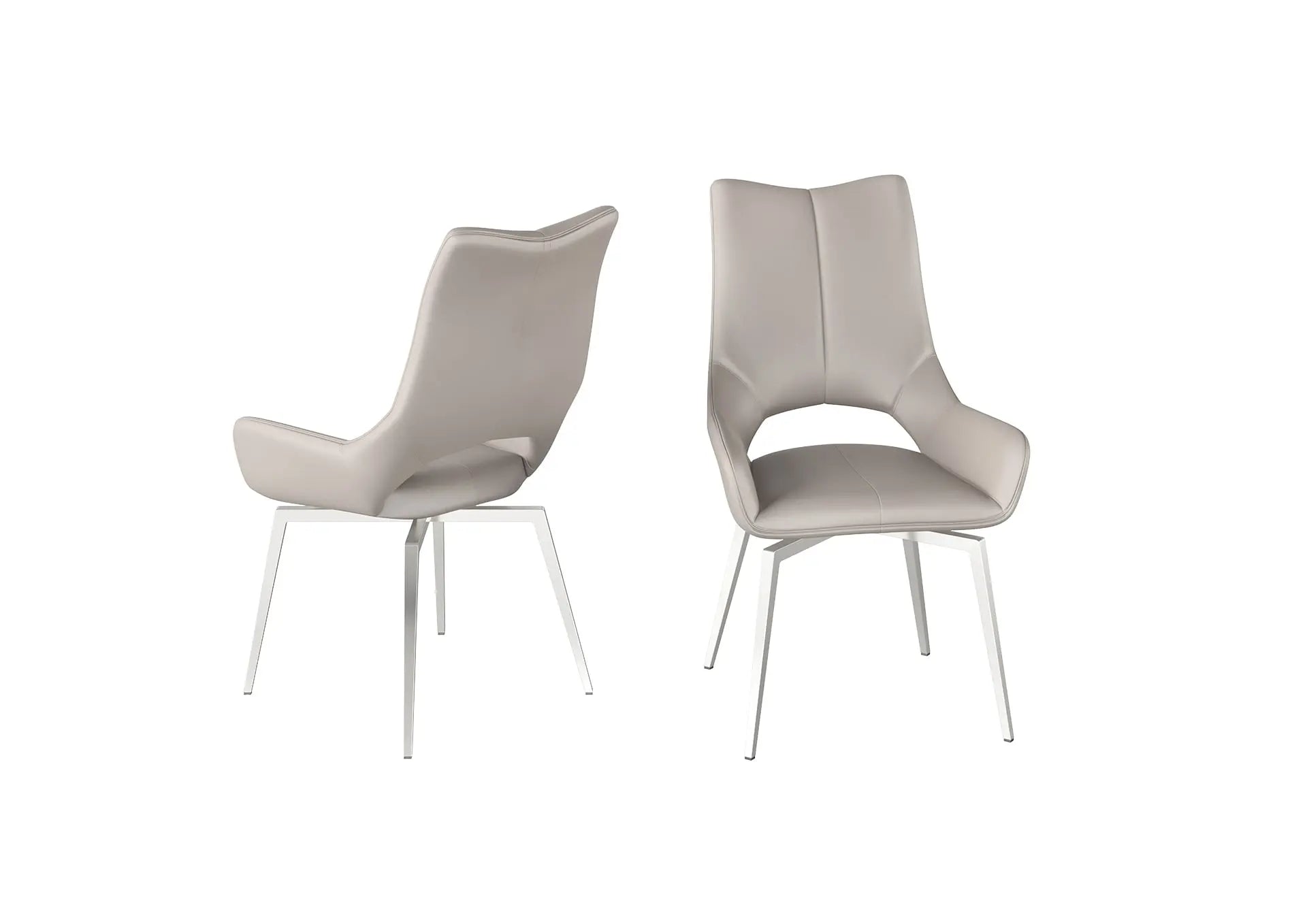 Spinara Set Of 2 Swivel Leather Dining Chairs Dining Chair