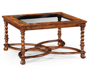Jonathan Charles Small Square Coffee Table Oyster - Glass Top