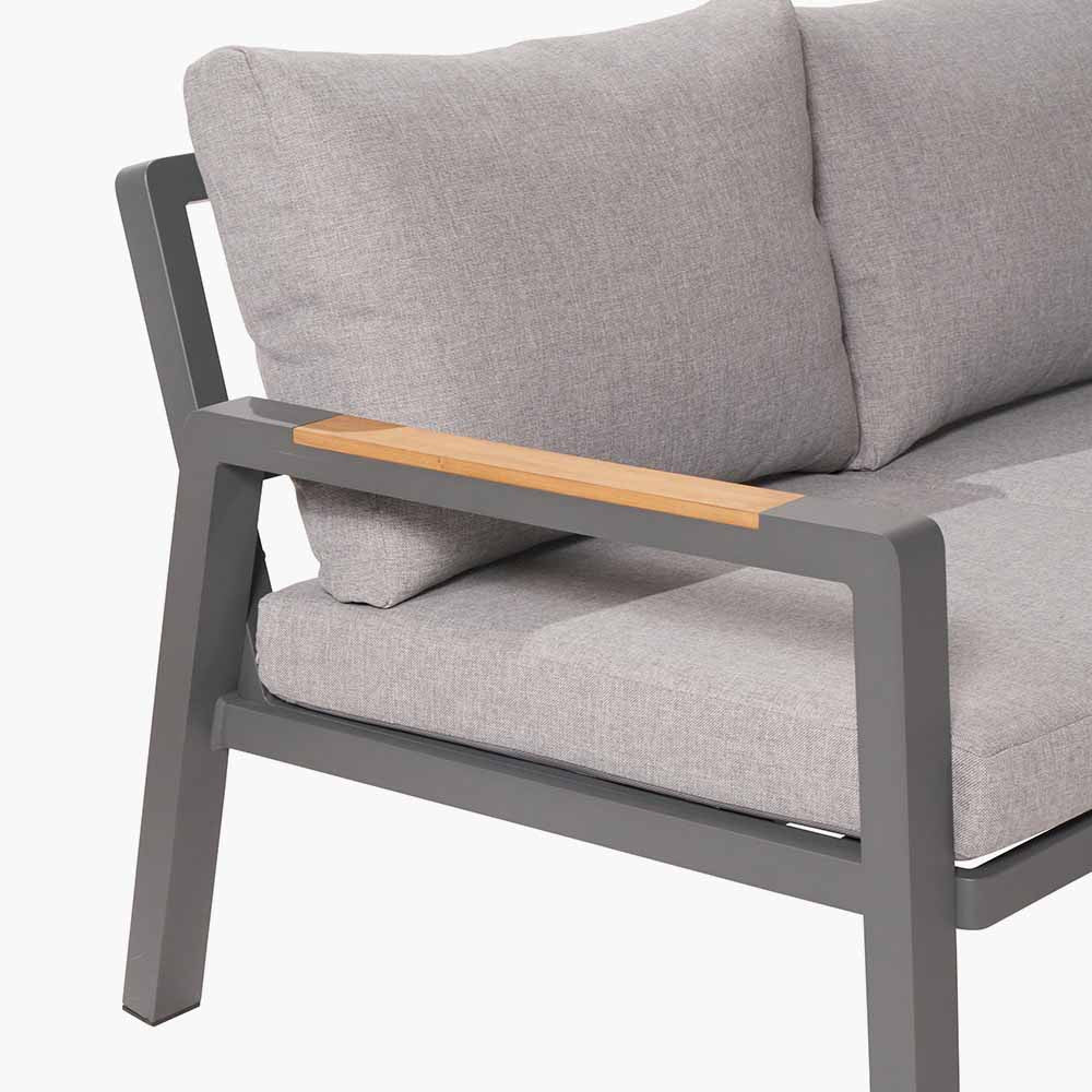 Stockholm Anthracite Outdoor Corner Seating Set including Fire Pit Table - Pacific Lifestyle Nicholas John Interiors