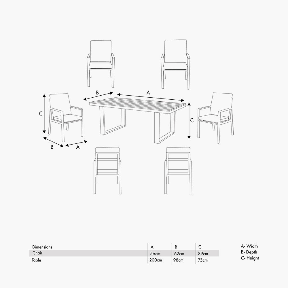 Stockholm Outdoor 6 Seater Dining Set in Limestone - Pacific Lifestyle Nicholas John Interiors