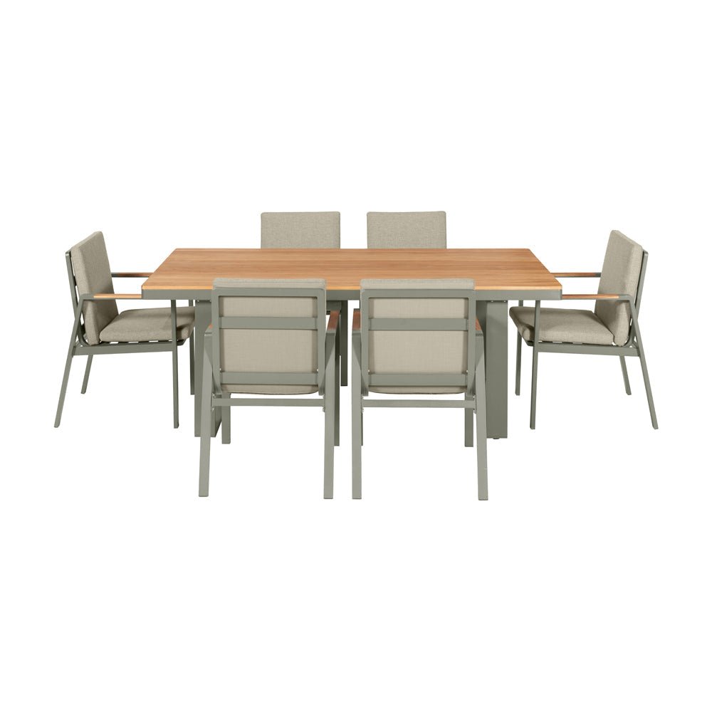 Stockholm Outdoor 6 Seater Dining Set in Limestone - Pacific Lifestyle Outdoor Dining Sets