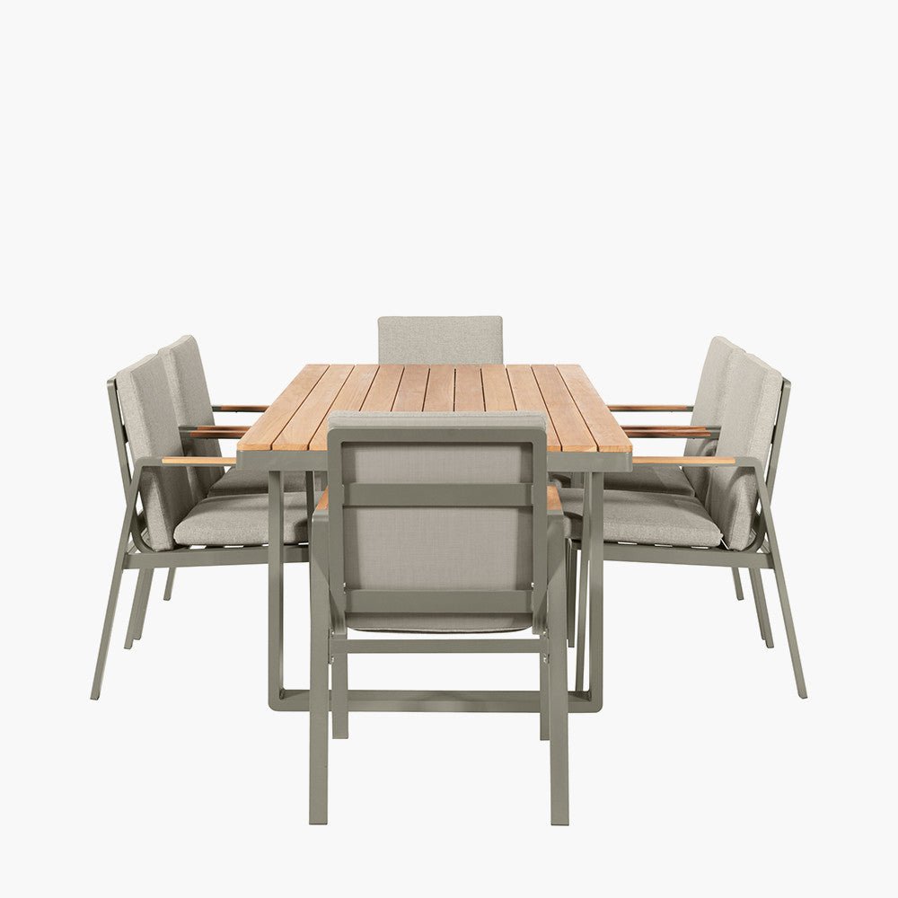 Stockholm Outdoor 6 Seater Dining Set in Limestone - Pacific Lifestyle Nicholas John Interiors
