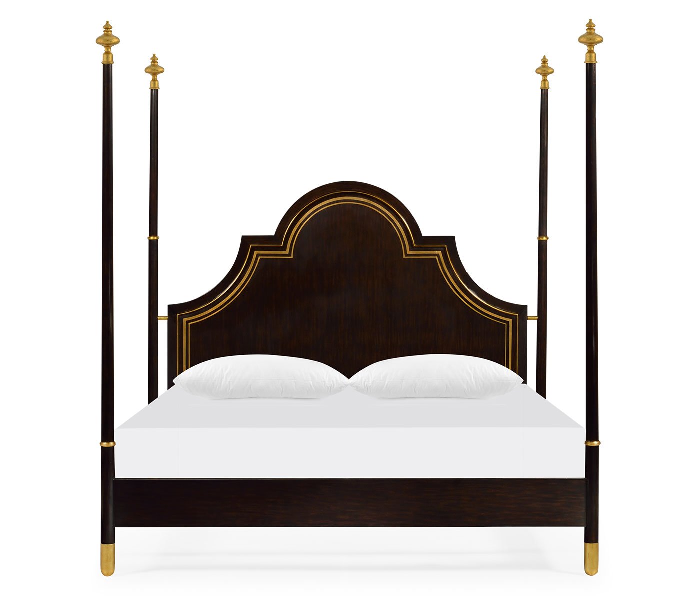 Jonathan Charles Super King Bed Palace Four Poster - Antique Gold
