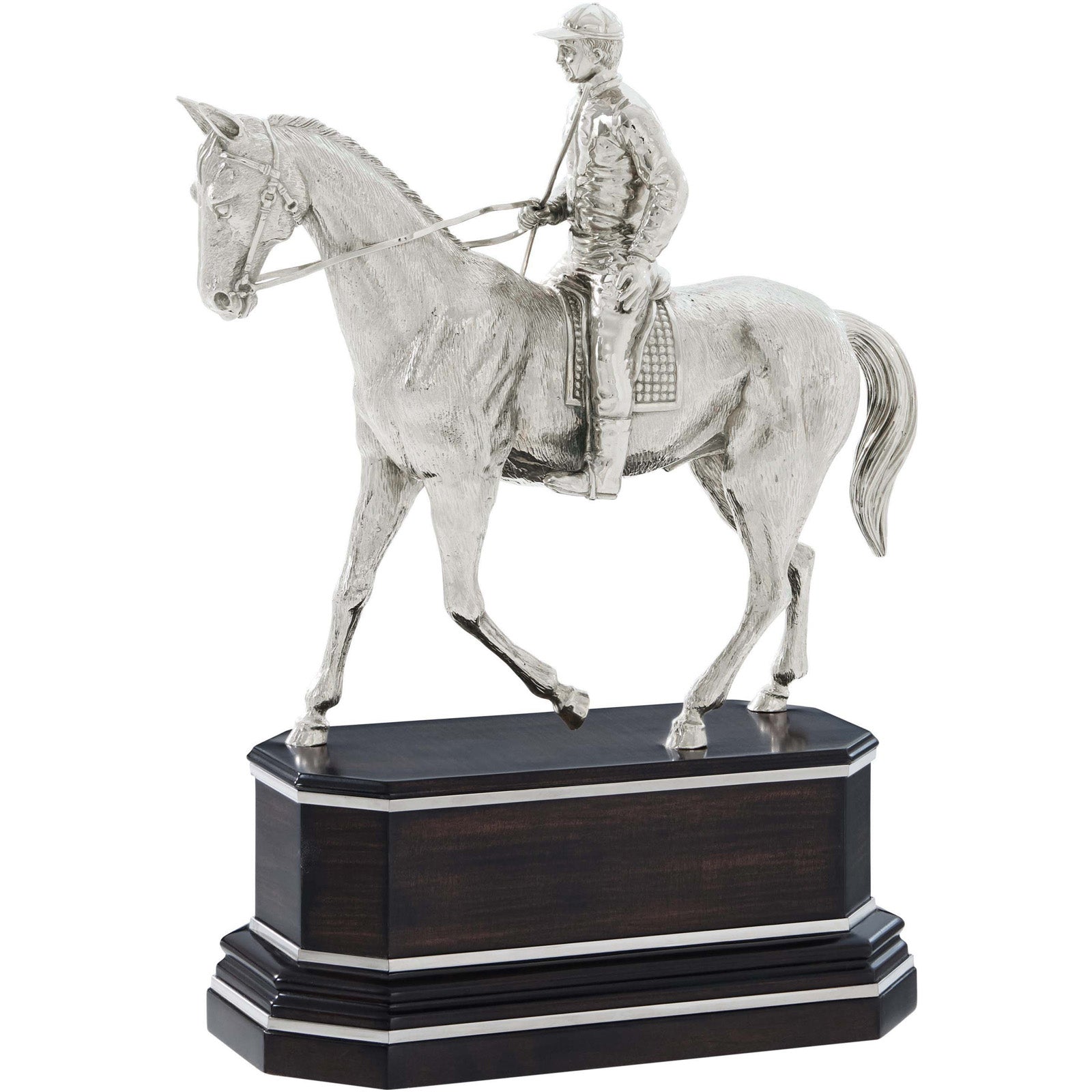 Theodore Alexander Thoroughbred Horse Sculpture in Nickel