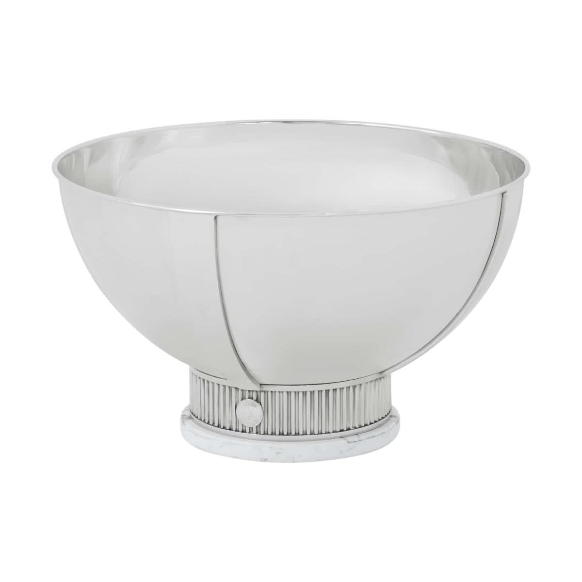 Theodore Alexander Bowl Gatsby Decorative in Nickel Plated Brass and Quartz   Nicholas John Interiors