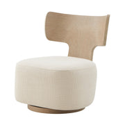 Theodore Alexander Wooden Upholstered Swivel Chair