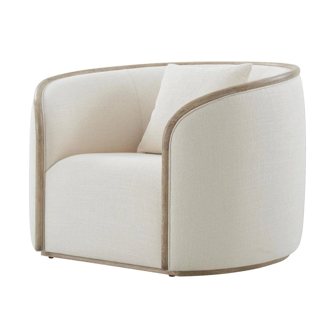Theodore Alexander Chair Repose Wooden Upholstered Club in Grey Oak Finish