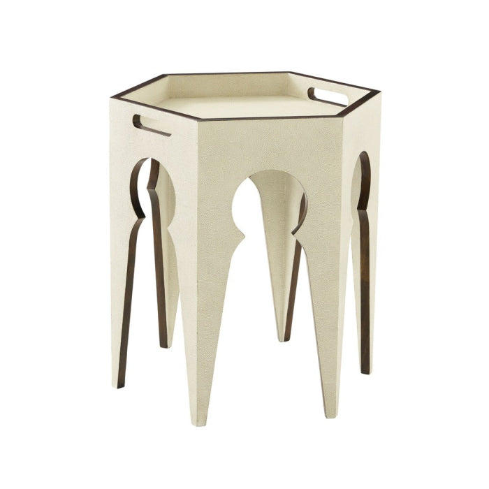 Theodore Alexander Table Radium Hexagonal Accent in Overcast