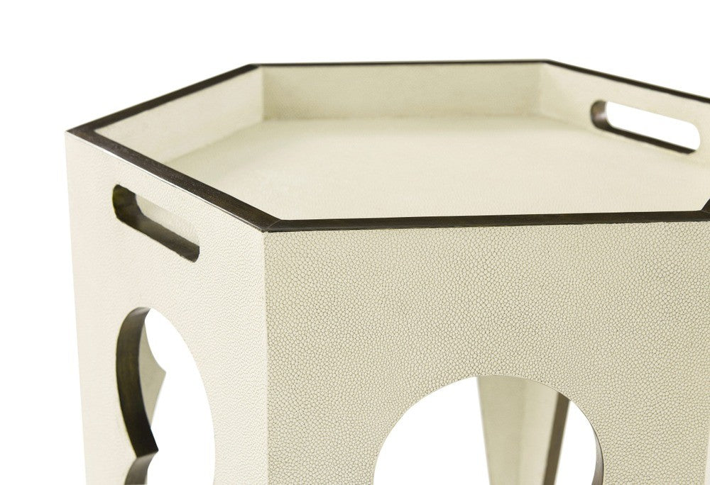 Theodore Alexander Table Radium Hexagonal Accent in Overcast