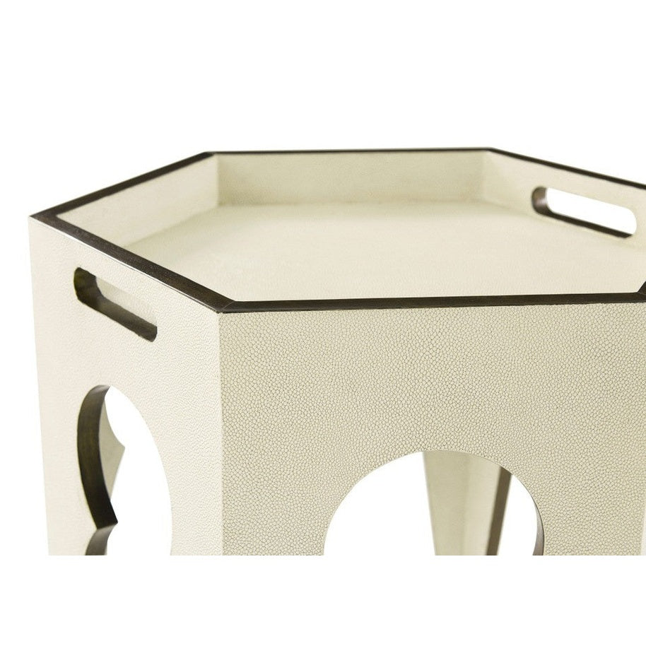 Theodore Alexander Table Radium Hexagonal Accent in Overcast