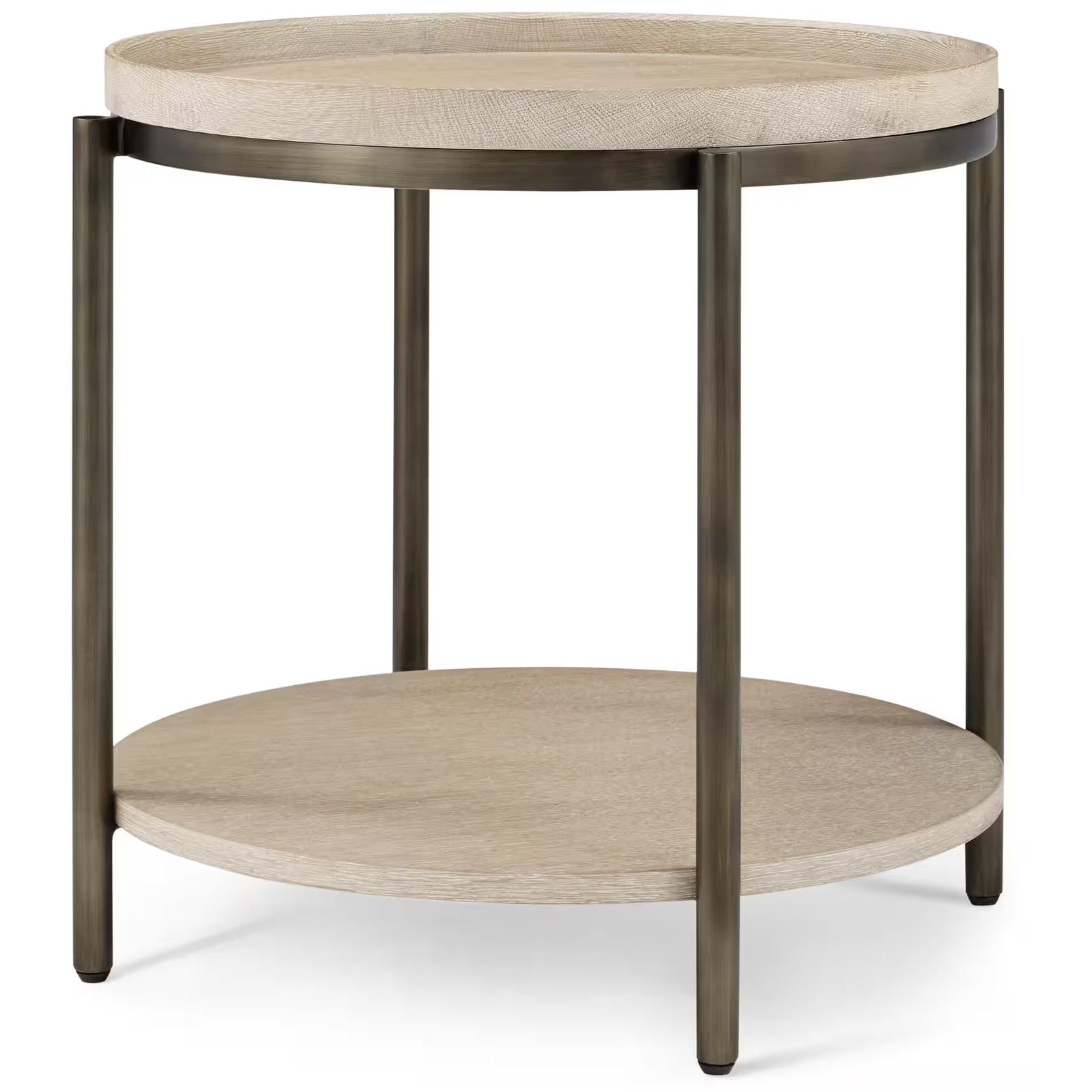 Theodore Alexander Iron Side Table Veneer Top