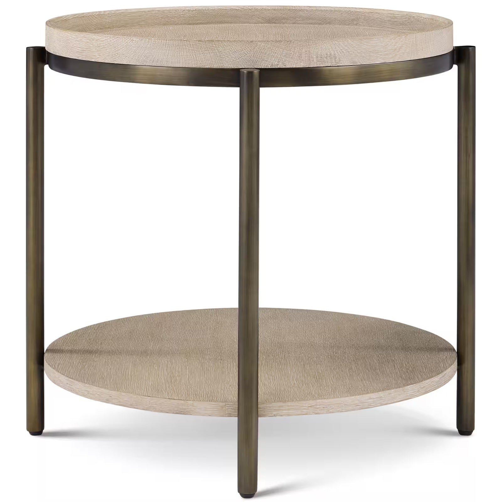 Theodore Alexander Iron Side Table Veneer Top