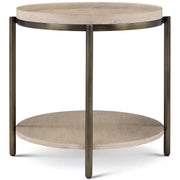 Theodore Alexander Iron Side Table Veneer Top